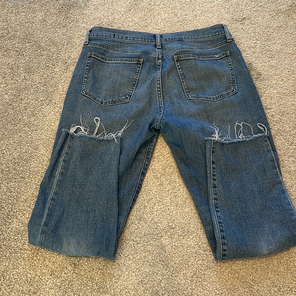 Gap Mid Rise Rip and Repair Girlfriend Jean - Picture 4 of 4